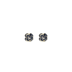 Chanel Camellia Black Earrings